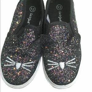 Black Cat Glitter Slip On Sneakers CAT & JACK